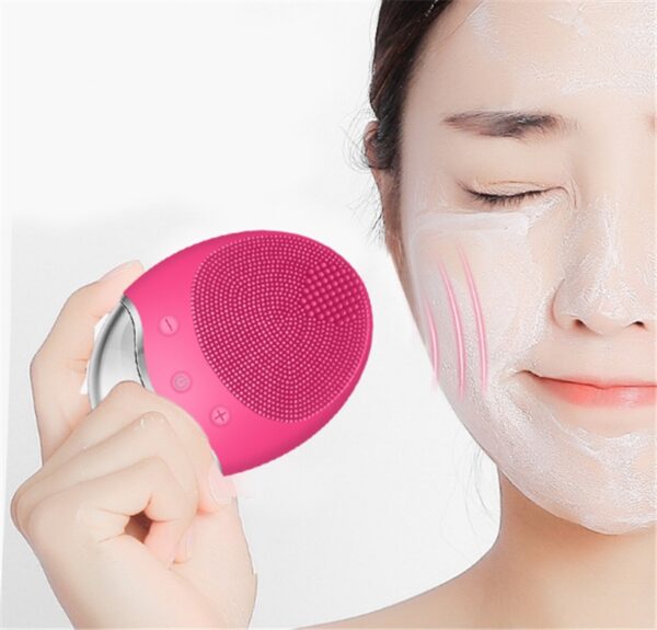 Silicone Facial Cleansing Device Electric Facial Cleansing Device Ultrasonic Beauty Device - Image 2